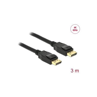 Καλώδιο DELOCK DisplayPort 1.2 83807, 4K/60Hz, 21.6 Gbps, 3m, μαύρο