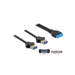 DELOCK καλώδιο USB 3.0 19 pin header (F) σε 2x USB 3.0 (F) 85244, 80cm DELOCK καλώδιο USB 3.0 19 pin header (F) σε 2x USB 3.0 (F) 85244, 80cm