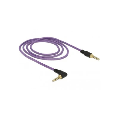 Καλώδιο Jack stereo σε Jack stereo DELOCK 4pin 3.5mm 90° σε μωβ χρώμα με μήκος 1m Καλώδιο Jack stereo σε Jack stereo DELOCK 4pin 3.5mm 90° σε μωβ χρώμα με μήκος 1m