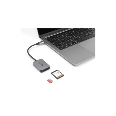 DELOCK card reader 91009 για SD & micro SD, USB-C, 5 Gbps, γκρι