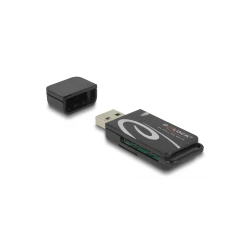 DELOCK card reader 91602 για SD & micro SD, USB, 480Mbps, μαύρο