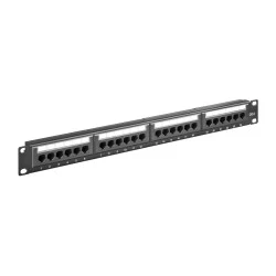 GOOBAY patch panel 93866 για τοποθέτηση σε καμπίνα δικτύου 19"/1U  24x θύρες δικτύου CAT 6 UTP μαύρo