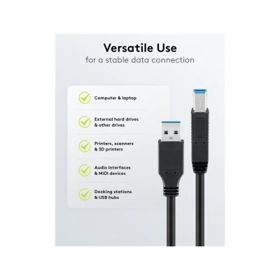 GOOBAY καλώδιο USB 3.0 σε USB Type B 95722, 0.5m, 5Gbps, μαύρο GOOBAY καλώδιο USB 3.0 σε USB Type B 95722, 0.5m, 5Gbps, μαύρο