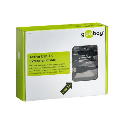 GOOBAY καλώδιο προέκτασης USB 3.0 95727, active, 5Gbps, 5m, μαύρο