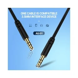 Καλώδιο ήχου 3.5mm CELEBRAT AU-01, AUX, 1m, μαύρο