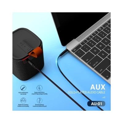 Καλώδιο ήχου 3.5mm CELEBRAT AU-01, AUX, 1m, μαύρο