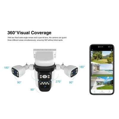 Smart ηλιακή κάμερα VSTARCAM BG621SR με triple lens, ανάλυση 2MP, 4G, περιστροφή PTZ, υποστήριξη SD και στεγανότητα IP66 Smart ηλιακή κάμερα VSTARCAM BG621SR με triple lens, ανάλυση 2MP, 4G, περιστροφή PTZ, υποστήριξη SD και στεγανότητα IP66