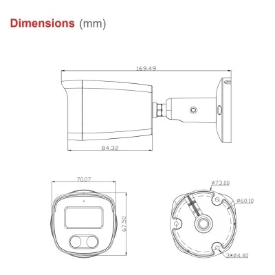 IP κάμερα ασφαλείας LONGSE BMSCFG400WH με μικρόφωνο, ανάλυση 4MP, φακό 2.8mm, PoE και στεγανότητα IP67