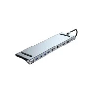 POWERTECH docking station BYL-2003, 11 θυρών, βάση laptop, γκρι