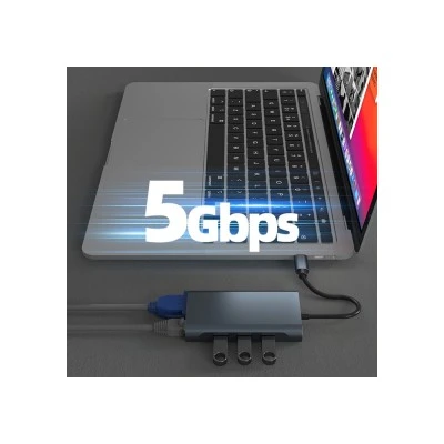 POWERTECH docking station BYL-2311 8 θυρών, USB-C σύνδεση, 100W PD, γκρι POWERTECH docking station BYL-2311 8 θυρών, USB-C σύνδεση, 100W PD, γκρι