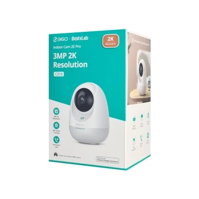 Smart κάμερα ασφαλείας BOTSLAB C213 με ανάλυση 3MP/2K, WiFi & LAN, περιστροφή 360° PTZ και υποστήριξη SD