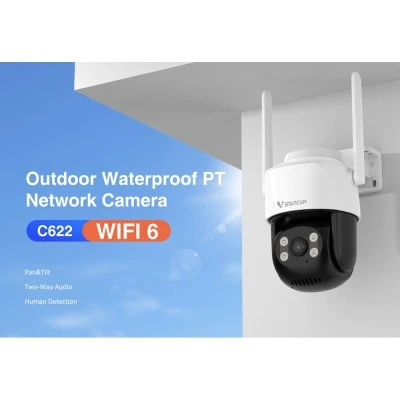 Smart κάμερα εξωτερικού χώρου VSTARCAM C622 με ανάλυση 2MP, WiFi, περιστροφή PTZ, υποστήριξη SD και στεγανότητα IP66 Smart κάμερα εξωτερικού χώρου VSTARCAM C622 με ανάλυση 2MP, WiFi, περιστροφή PTZ, υποστήριξη SD και στεγανότητα IP66