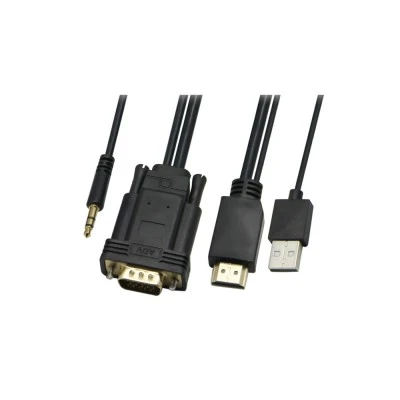 Καλώδιο GOOBAY HDMI & USB σε VGA & 3.5mm CAB-H111, 1080p, 5m, μαύρο