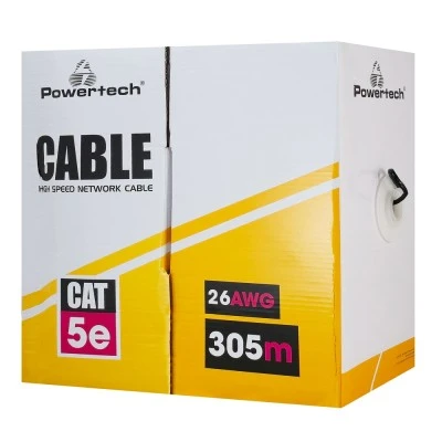 POWERTECH καλώδιο δικτύου CAB-N290, Cat 5e U/UTP, CCA 26AWG, 305m, μαύρο POWERTECH καλώδιο δικτύου CAB-N290, Cat 5e U/UTP, CCA 26AWG, 305m, μαύρο
