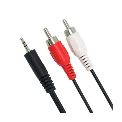 Καλώδιο 5m POWERTECH 2x RCA αρσενικό σε Jack 3.5mm αρσενικό