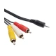 Καλώδιο POWERTECH 3 x RCA(M) σε jack 3,5mm(M) 1.5m