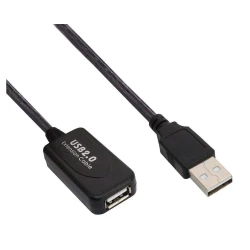 POWERTECH καλώδιο USB 2.0 με ενισχυτή CAB-U039, 5m, μαύρο