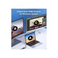 POWERTECH docking station CAB-UC083, 4 θυρών, USB-C, 4K, 100W, γκρι