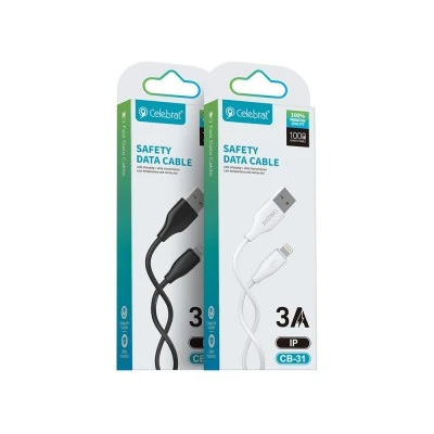 CELEBRAT καλώδιο Lightning σε USB CB-31, 3A, 480Mbps, 1m, μαύρο