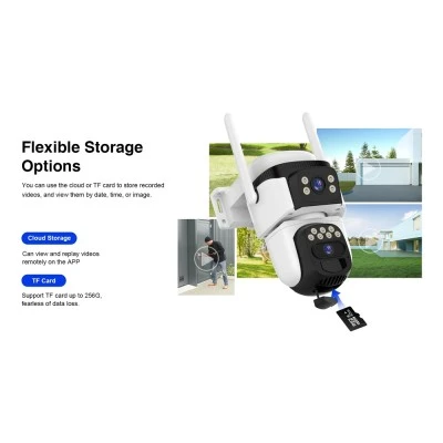 Smart ηλιακή κάμερα VSTARCAM CB621DR με dual lens, ανάλυση 3MP, WiFi, περιστροφή PTZ, υποστήριξη SD και στεγανότητα IP66 Smart ηλιακή κάμερα VSTARCAM CB621DR με dual lens, ανάλυση 3MP, WiFi, περιστροφή PTZ, υποστήριξη SD και στεγανότητα IP66