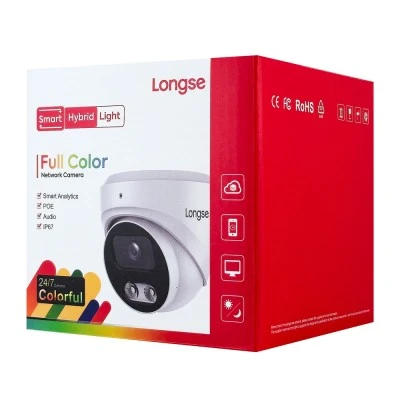 IP κάμερα ασφαλείας LONGSE CMSB-2FCV2RC-28PMTF με μικρόφωνο, ανάλυση 2MP, φακό 2.8mm, PoE και στεγανότητα IP67