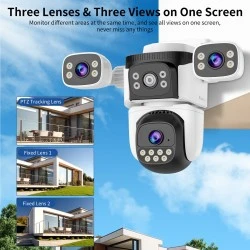 Smart κάμερα εξωτερικού χώρου VSTARCAM CS621SR με triple lens, ανάλυση 2MP, WiFi, περιστροφή PTZ, υποστήριξη SD και στεγανότητα IP66