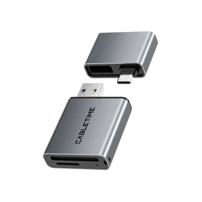 CABLETIME card reader CT-ACCD3-AG για SD & micro SD, USB 3.0, 5Gbps, γκρι