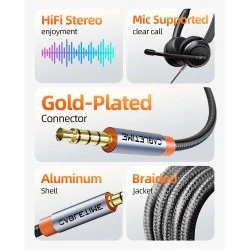 Καλώδιο ήχου 3.5mm CABLETIME CT-AM35M, gold plated, 1.5m, μαύρο