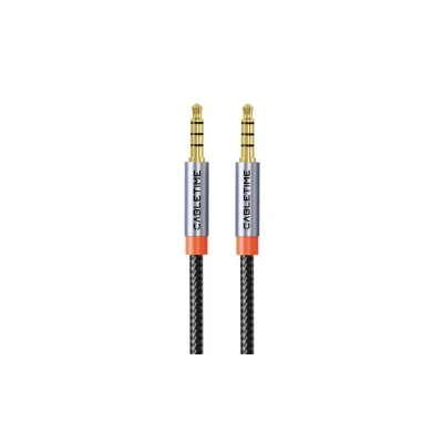 Καλώδιο ήχου 3.5mm CABLETIME CT-AM35M, gold plated, 1.5m, μαύρο