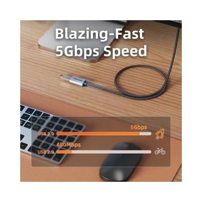 CABLETIME καλώδιο προέκτασης USB CT-AMAF1, 5Gbps, 2m, μαύρο