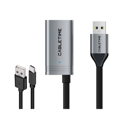 CABLETIME καλώδιο προέκτασης USB CT-AMAFA3, active, 5Gbps, 5m, μαύρο