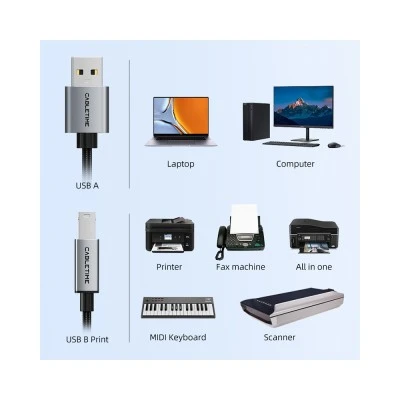 CABLETIME καλώδιο USB σε USB Type B CT-AMBM1, 480Mbps, 3m, μαύρο