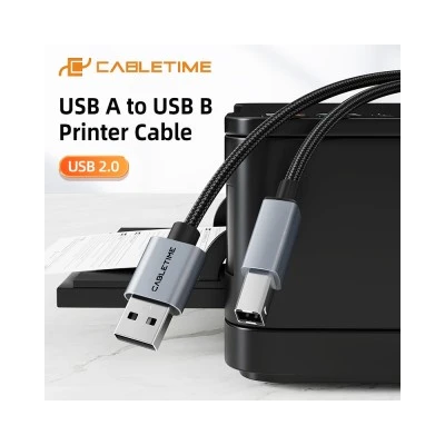 CABLETIME καλώδιο USB σε USB Type B CT-AMBM1, 480Mbps, 5m, μαύρο CABLETIME καλώδιο USB σε USB Type B CT-AMBM1, 480Mbps, 5m, μαύρο