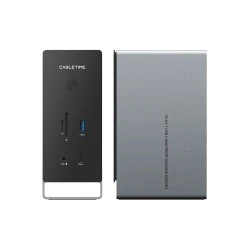 CABLETIME docking station CT-DK181-AG, 16 θυρών, USB-C σύνδεση, 100W PD, 1000Mbps, MST, γκρι
