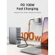 CABLETIME docking station CT-DK181-AG, 16 θυρών, USB-C σύνδεση, 100W PD, 1000Mbps, MST, γκρι