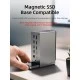 CABLETIME docking station CT-DK181-AG, 16 θυρών, USB-C σύνδεση, 100W PD, 1000Mbps, MST, γκρι