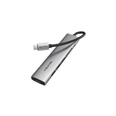 CABLETIME docking station CT-HBP2-AG7, 7 θυρών, USB-C, 4K, 100W, γκρι