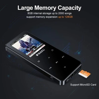 MP3 player RUIZU D51 με ηχείο & έγχρωμη οθόνη 1.8" 8GB με ελληνικό μενού σε μαύρο χρώμα