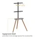 BRATECK βάση τηλεόρασης δαπέδου FS28-44F-04, 43-65", έως 35kg, με ράφι