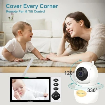 Ενδοεπικοινωνία μωρού HELLOBABY HB6084L με κάμερα, οθόνη 5.5", ανάλυση 720p και περιστροφή PTZ