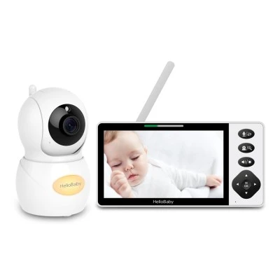 Ενδοεπικοινωνία μωρού HELLOBABY HB6084L με κάμερα, οθόνη 5.5", ανάλυση 720p και περιστροφή PTZ
