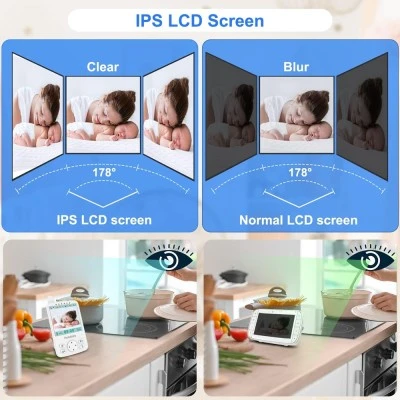 Ενδοεπικοινωνία μωρού HELLOBABY HB6241 με κάμερα, οθόνη 4", ανάλυση 720p και περιστροφή PTZ