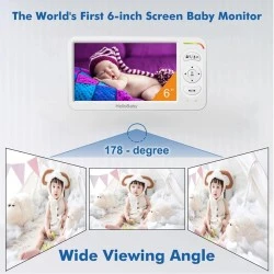 Ενδοεπικοινωνία μωρού HELLOBABY HB6364 με κάμερα, οθόνη 6", ανάλυση 720p και περιστροφή PTZ