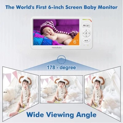 Ενδοεπικοινωνία μωρού HELLOBABY HB6364 με κάμερα, οθόνη 6", ανάλυση 720p και περιστροφή PTZ