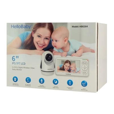Ενδοεπικοινωνία μωρού HELLOBABY HB6364 με κάμερα, οθόνη 6", ανάλυση 720p και περιστροφή PTZ
