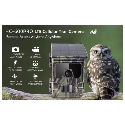 Smart ηλιακή κάμερα κυνηγού SUNTEK HC-600PRO με PIR ανίχνευση κίνησης, 4G, ανάλυση 30MP/2K, υποστήριξη SD και στεγανότητα IP65
