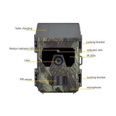 Smart ηλιακή κάμερα κυνηγού SUNTEK HC-600PRO με PIR ανίχνευση κίνησης, 4G, ανάλυση 30MP/2K, υποστήριξη SD και στεγανότητα IP65