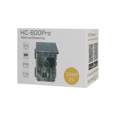 Smart ηλιακή κάμερα κυνηγού SUNTEK HC-600PRO με PIR ανίχνευση κίνησης, 4G, ανάλυση 30MP/2K, υποστήριξη SD και στεγανότητα IP65