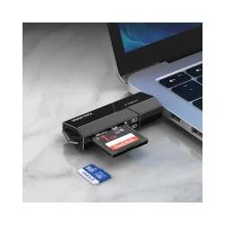 KAKUSIGA card reader KSC-1411 για SD & micro SD, 480Mbps, USB σύνδεση, μαύρο