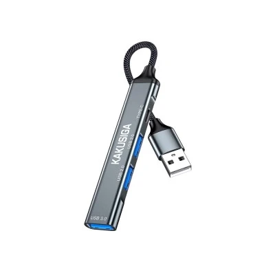 KAKUSIGA USB hub KSC-1416, 4x θυρών, USB 3.0, 5Gbps, USB σύνδεση, γκρι